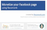 Monetize your facebook page using Recomonk