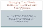 Getting a Head Start with Your Thesis Proposal