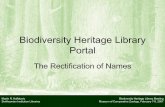 The Biodiversity Heritage Library Portal: The Rectification of Names