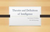Theories and Definitions of Intelligence