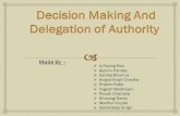 Decision Making And delegation of authority