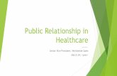 Public Relationship In Healthcare