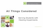 SES Fall 2014: All Things Considered Serving Students With Hearing Impairments