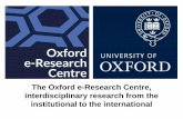 The Oxford e-Research Centre @ PLAN-E