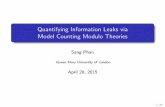 Quantifying Information Leaks via Model Counting Modulo Theories