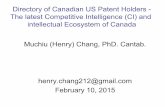 The archived Canadian US Patent Competitive Intelligence Database (2015/2/10)
