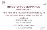 SA Finance Association Conference 2015: Investor Governance Revisited 160115