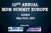 10th annual MDM Summit Europe (May 18 21, 2015) -  OVERVIEW