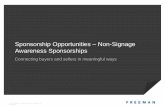 Sponsorship Opportunities Non Signage Awareness