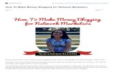 How To Make Money Blogging for Network Marketers