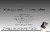 Gropu 3 management of instruction