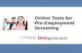 Online tests for pre employment screening