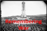 Remembering War - how we have memorialised War