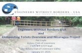 Engineers Without Borders-USA and Composting Toilets Overview and Nicaragua Project by Pat Coyle, Rotary Club of Livermore, EWB-SFP ATDT lead, for Rotary Club of Livermore Valley,