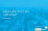 Melbourne Office 365 User Group - October 2014