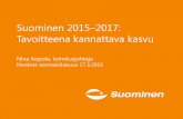 Suominen 2015–2017: Tavoitteena kannattava kasvu (Nordnet, 17.3.2015)