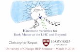 Kinematic Variables for Dark Matter at the LHC and Beyond