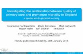 Investigating the relationship between quality of primary care and premature mortality in England