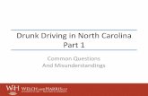 Drunk Driving in North Carolina:  Common Questions and Misunderstandings