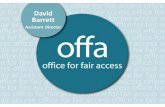 Access agreement themes for 2016 17, David Barret,OFFA