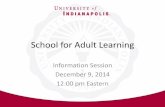 University of Indianapolis School for Adult Learning info session 12.9.14 final