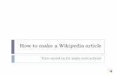 How to make a wikipedia article