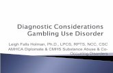 Diagnostic considerations gambling use disorder