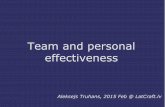 Team and personal effectiveness