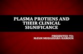 Plasma protiens and their clinical significance