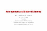 Non-aqueous acid base titrimetry
