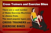 Cross trainers and exercise bikes low impact workout machines