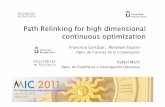 Path relinking for high dimensional continuous optimization