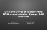 Do's and Don'ts of Implementing Real Communication Through AAC