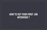 How to get your first Job Interview