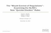 The “Mount Everest of Regulations”– Examining the NLRB’s New “Quickie Election” Rules