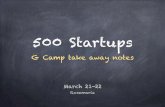 500 Startups G camp Learning Note