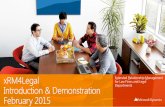 Microsoft CRM xRM4Legal February 2015 Introduction and Demonstration