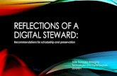 Reflections of a Digital Steward: Recommendations for Scholarship and Preservation