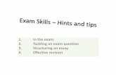 Exam skills (focusing on exams with essay questions)