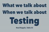 What we talk about when we talk about testing, or beyond red, green, refactor