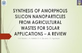Synthesis of amorphous silicon nanoparticles from agricultural wastes for solar application - a review