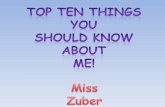 Top ten things you should know about me!