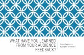 Question 3   what have you learned from your audience feedback