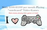 Make $500-$3500 per Month Playing "unreleased" Video Games