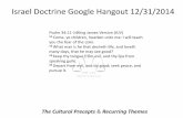 Israel Doctrine Google Hangout 12/31/2014 The Cultural Precepts On How To Over Coming Evil With Good