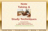 Note Taking and Study Techniques