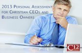 CEOs and Business Owners - 2013 Personal Assessment Worksheet