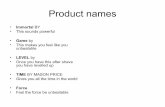 Product and brand names