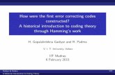 How were the first error correcting codes constructed? A historical introduction to coding theory through Hamming's work
