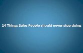 14 things sales people should not stop doing